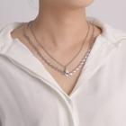 Layered Star Pendant Chain Necklace As Shown In Figure - One Size