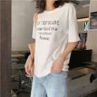 Lettering Short-sleeve T-shirt Off-white - One Size