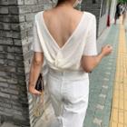 V-neck Knot-back Knit Top