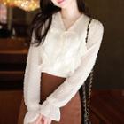 Lace Tie-neck Frilled Blouse