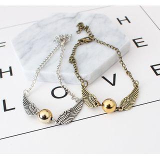 Wings Alloy Bracelet 1pc - Gold - One Size