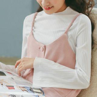 Wide-sleeve Ribbed Top
