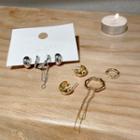 Set Of 4: Half-hoop Earring + Ear Cuff