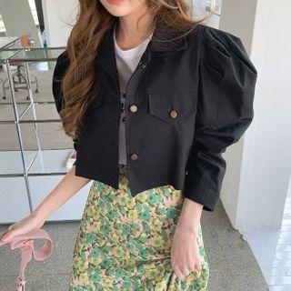 Puff-shoulder Crop Jacket