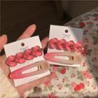 Set Of 2: Heart / Gradient Plastic Hair Clip Set Of 2 - Pink - One Size