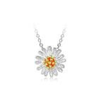 Chinese Style 925 Sterling Silver Daisy Pendant With Necklace