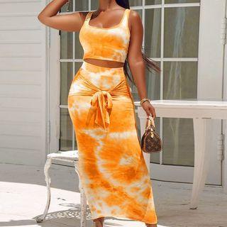Set: Tie Dye Tank Top + Skirt