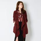Drape-front Trench Coat With Sash