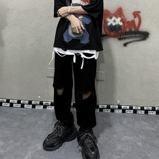 Distressed Harem Sweatpants