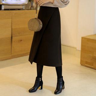 Zip-back A-line Wrap Skirt