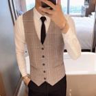 Plaid Single-breasted Vest
