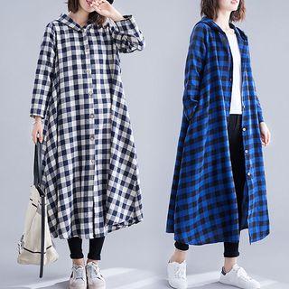 Plaid Long-sleeve Medium Long Shirt