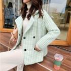 Plaid Faux Fur Coat