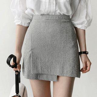 Check Layered A-line Skirt