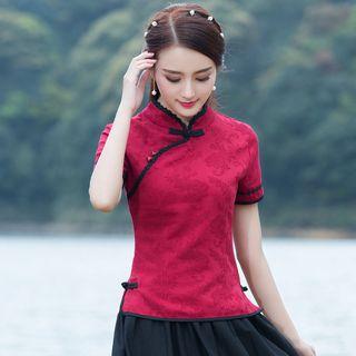 Jacquard Short-sleeve Hanfu Top