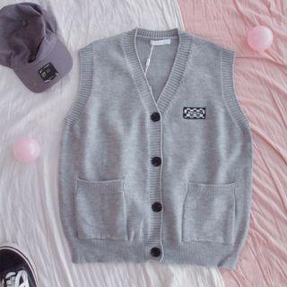 Logo Sweater Vest Gray - One Size
