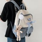 Two-tone Multi-section Nylon Backpack