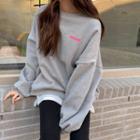 Enough Letter Sweatshirt Gray - One Size