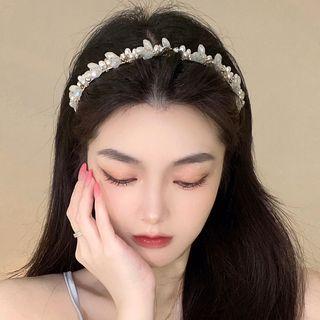Faux Pearl Alloy Headband White - One Size