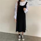 Plain Blouse / Knit Midi Jumper Dress