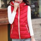 Hooded Padded Zip Vest