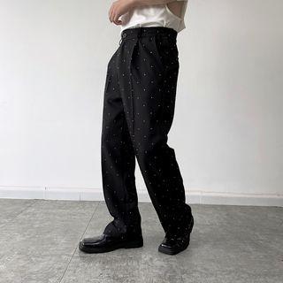 Rhinestone Straight Leg Dress Pants