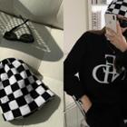 Checked Knit Beanie Black - One Size