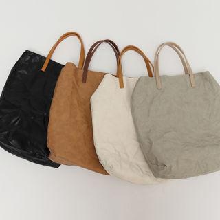 Crinkled Pleather Shopper Bag
