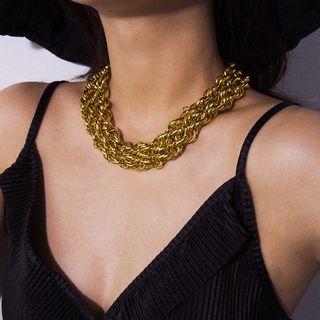 Chunky Chain Layered Choker Gold - One Size