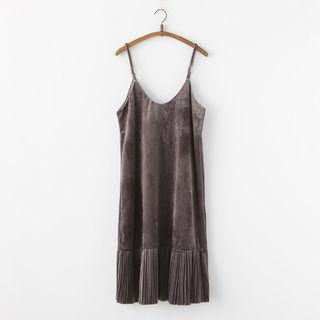 Spaghetti Strap Faux Suede Dress