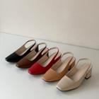 Square-toe Slingback Pumps In 2 Heights