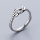 925 Sterling Silver Knot Open Ring S925 Silver Ring - One Size