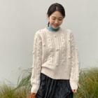 Bobble Cable-knit Sweater