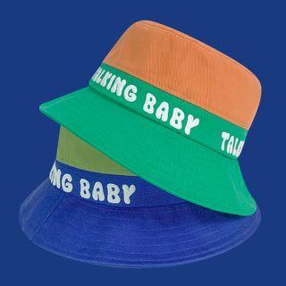 Lettering Color Block Bucket Hat