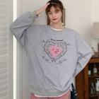 Heat Embroidery Sweatshirt / Corduroy Pants