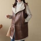Sherpa-fleeece Lined Zip-up Vest