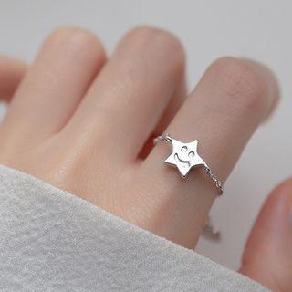 Smiley Star Sterling Silver Open Ring