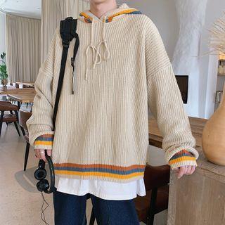 Color Lining Knit Hoodie