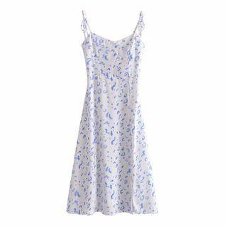 Spaghetti Strap Foral Print Dress