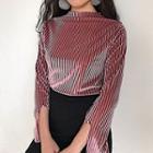 Long Slit Sleeve Velvet Top