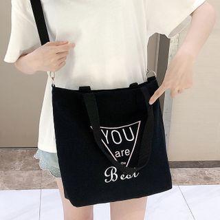 Lettering Tote Bag Black - One Size