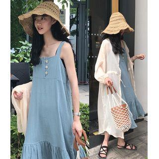 Buttoned Sundress / Long Light Jacket