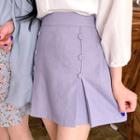 Button-trim A-line Miniskirt