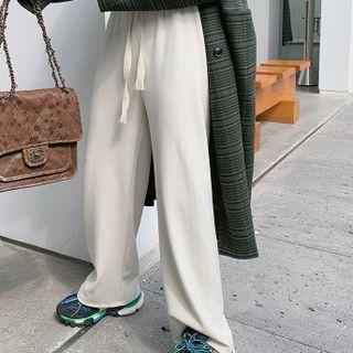 Drawstring Fleece Lined Corduroy Pants