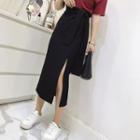 Midi Slit Straight Fit Skirt