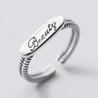 Lettering Open Ring S925 Silver - As Shown In Figure - One Size