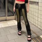 Lace-up Front Gradient Bootcut Jeans