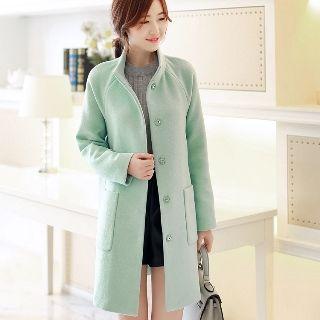 Stand-collar Button Coat