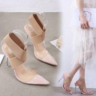 Pointed Cross Strap High Heel Sandals
