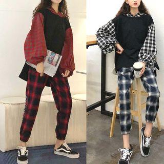 Plaid Sleeve Pullover / Plaid Pants